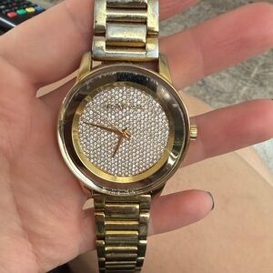 Michael Kors Gold-tone Crystal Pavé Bracelet Watch